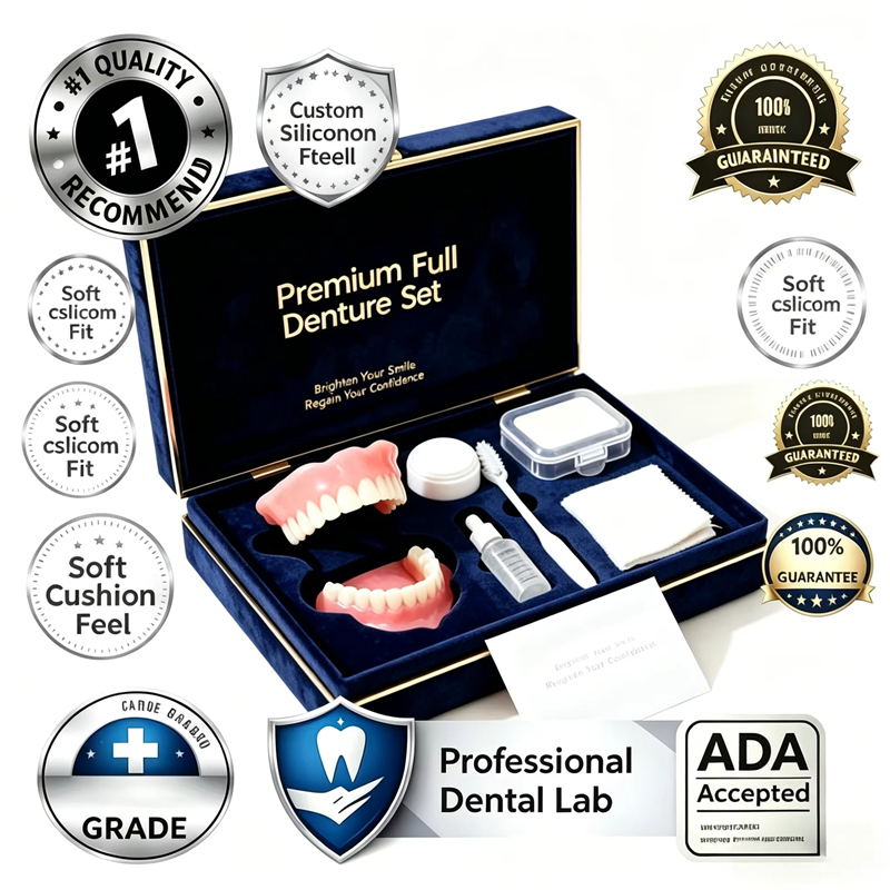 Teeth Whitening Veneers - Natural Cosmetic Denture Kit Realistic Upper