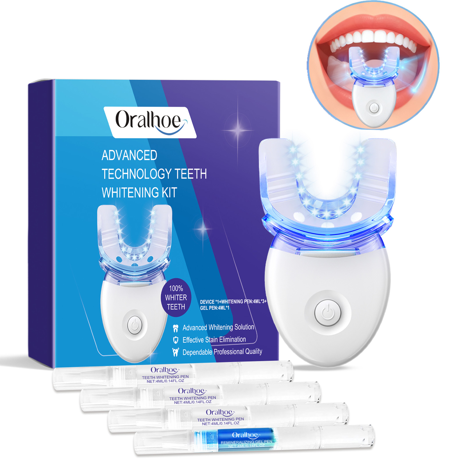 Teeth Whitening Hydrogen Peroxide - Professional Teeth Whitening LED Light Kit