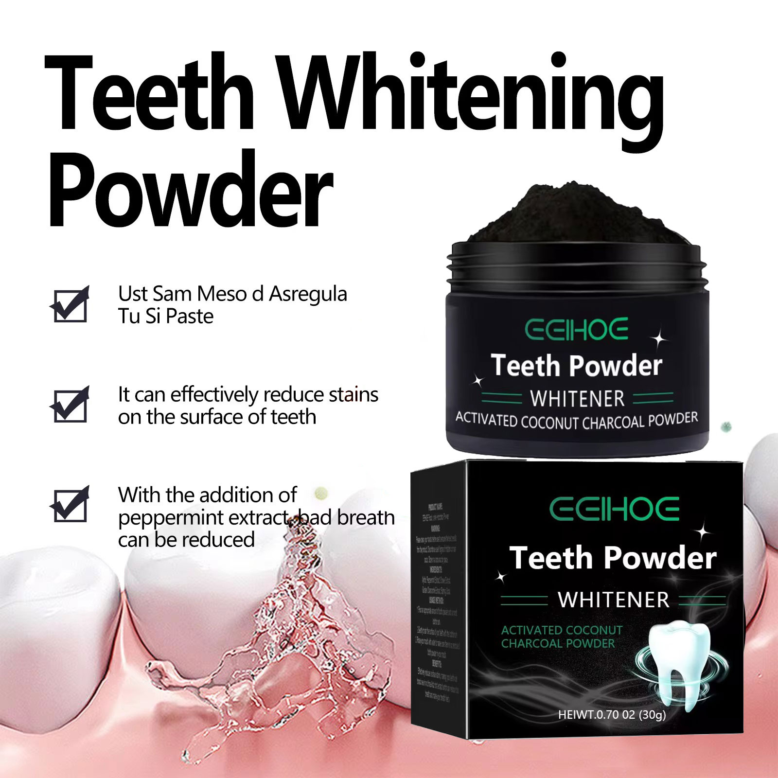 EELHOE Charcoal Powder for Tee - Whitening Powder Activated 评论和价格