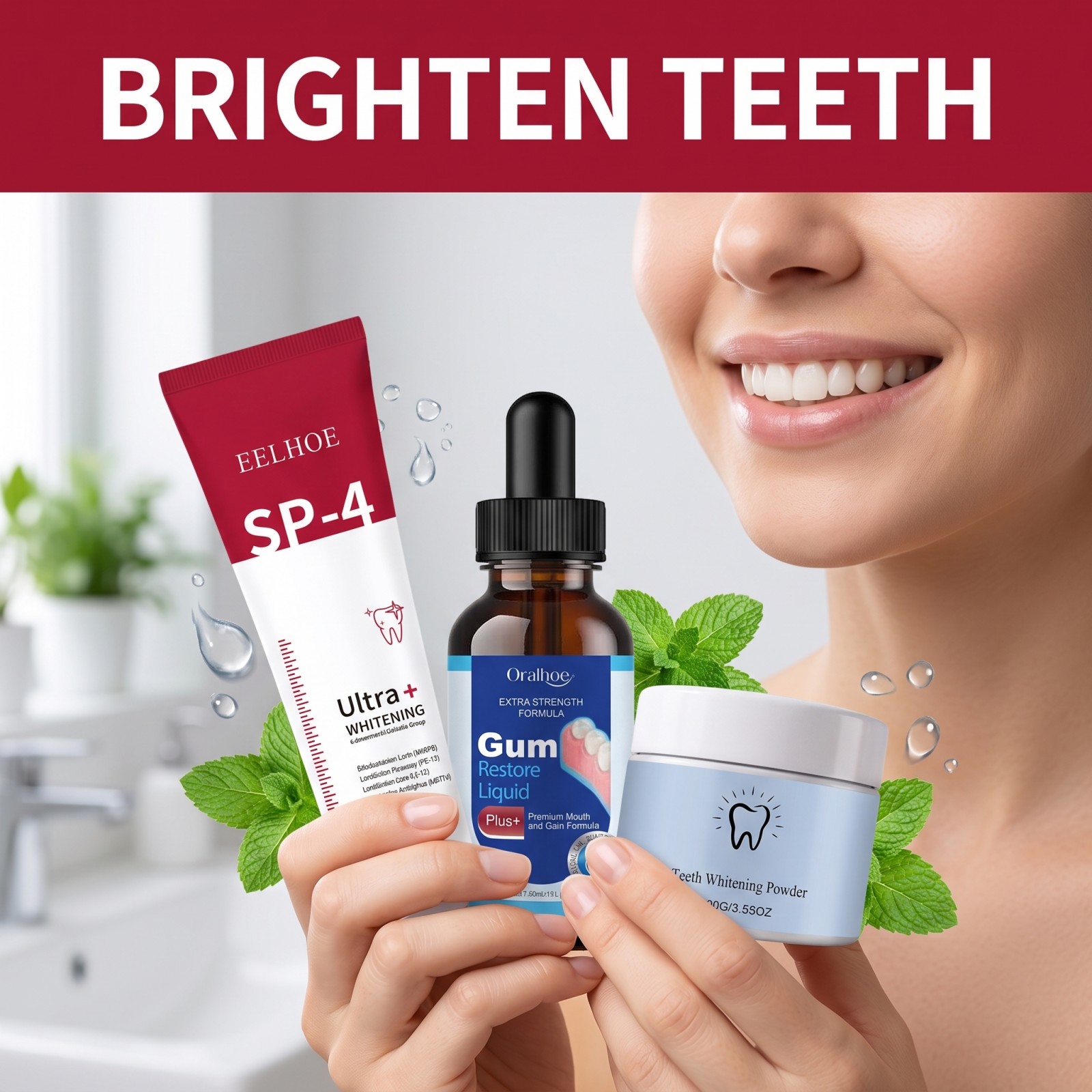Oral Care Combo Set Whitening  - Teeth Whitening Hydrogen Peroxide 评论和价格