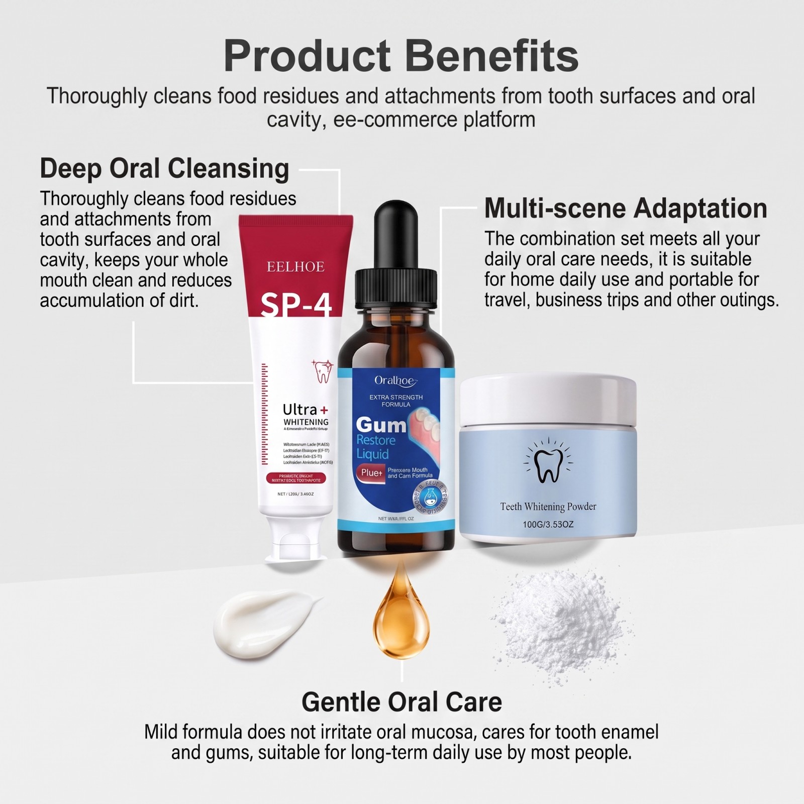 Oral Care Combo Set Whitening  - Teeth Whitening Hydrogen Peroxide 评论和价格