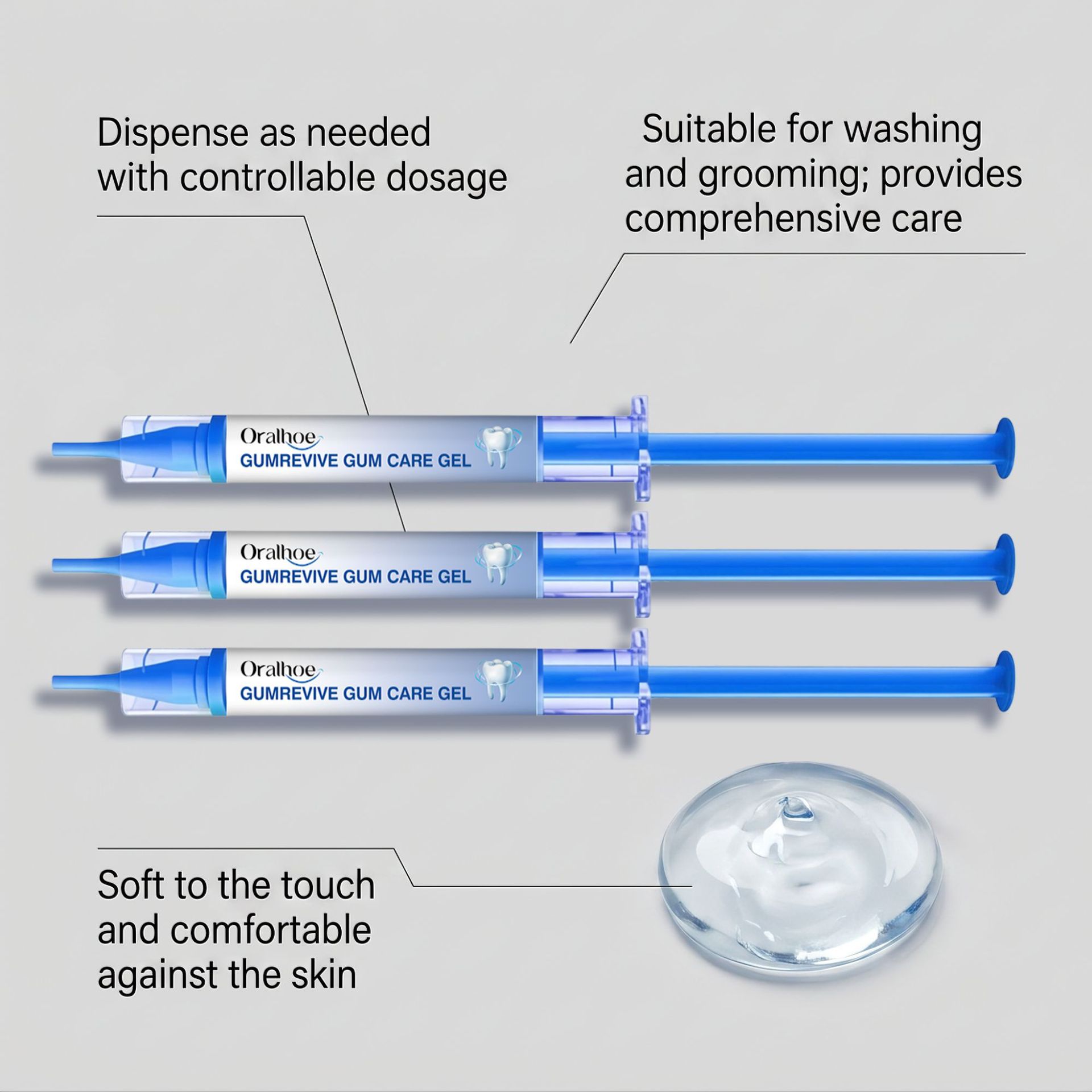 Oral Care Gel 3Pcs Gum Cleanin - Teeth Whitening Hydrogen Peroxide 评论和价格