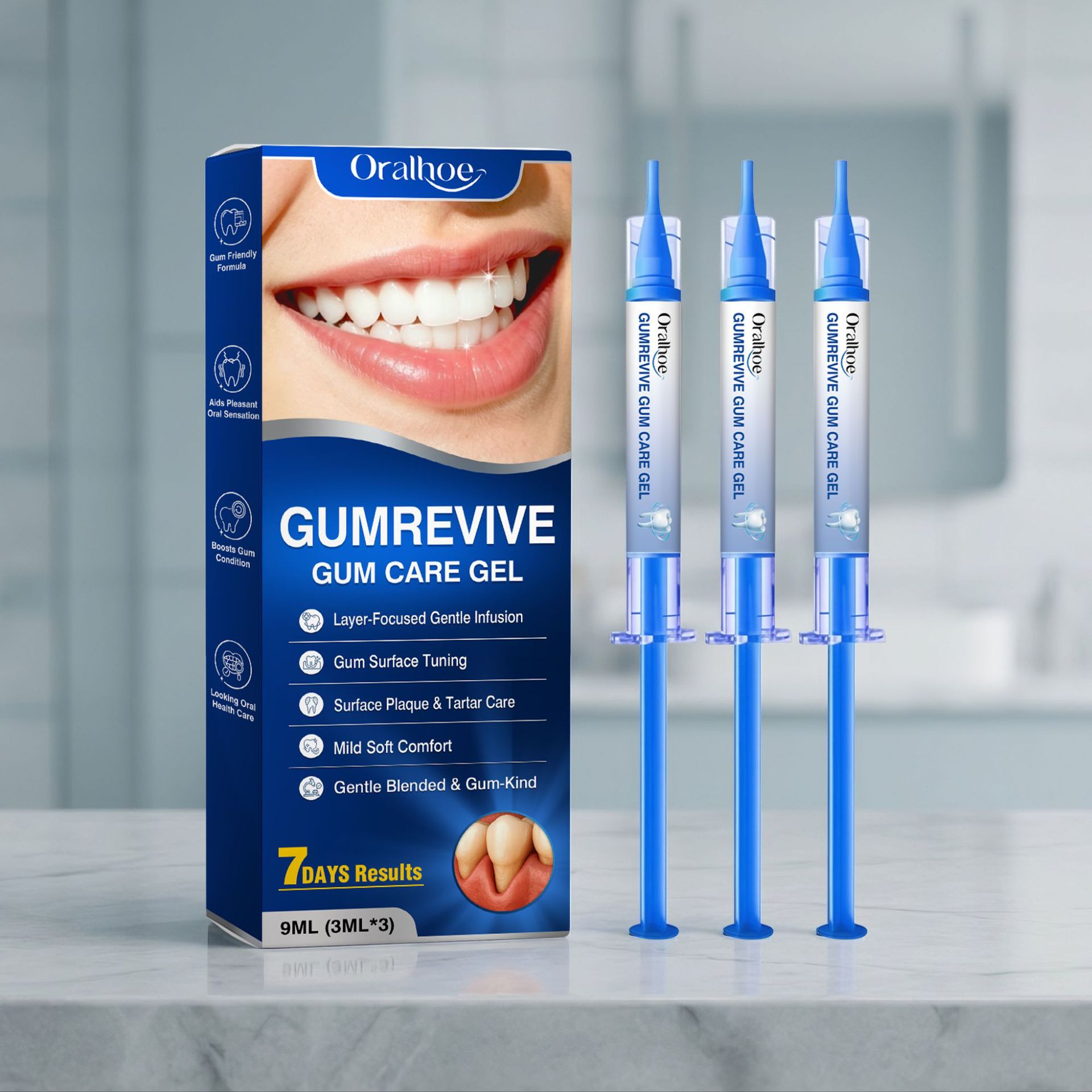 Oral Care Gel 3Pcs Gum Cleanin - Teeth Whitening Hydrogen Peroxide 评论和价格